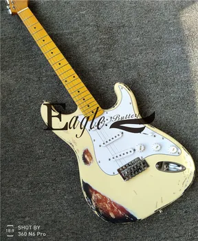 

Eagle. Butterfly, Electric Guitar Electric Bass Custom Shop, Sunset Color Milky White Electric Guitar ST Make Old guita in stock