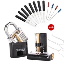 Liushi 3 типа набор замков с прозрачной видимой практики навесной замок слесарный ручной инструмент с сломанными крючками для удаления ключа