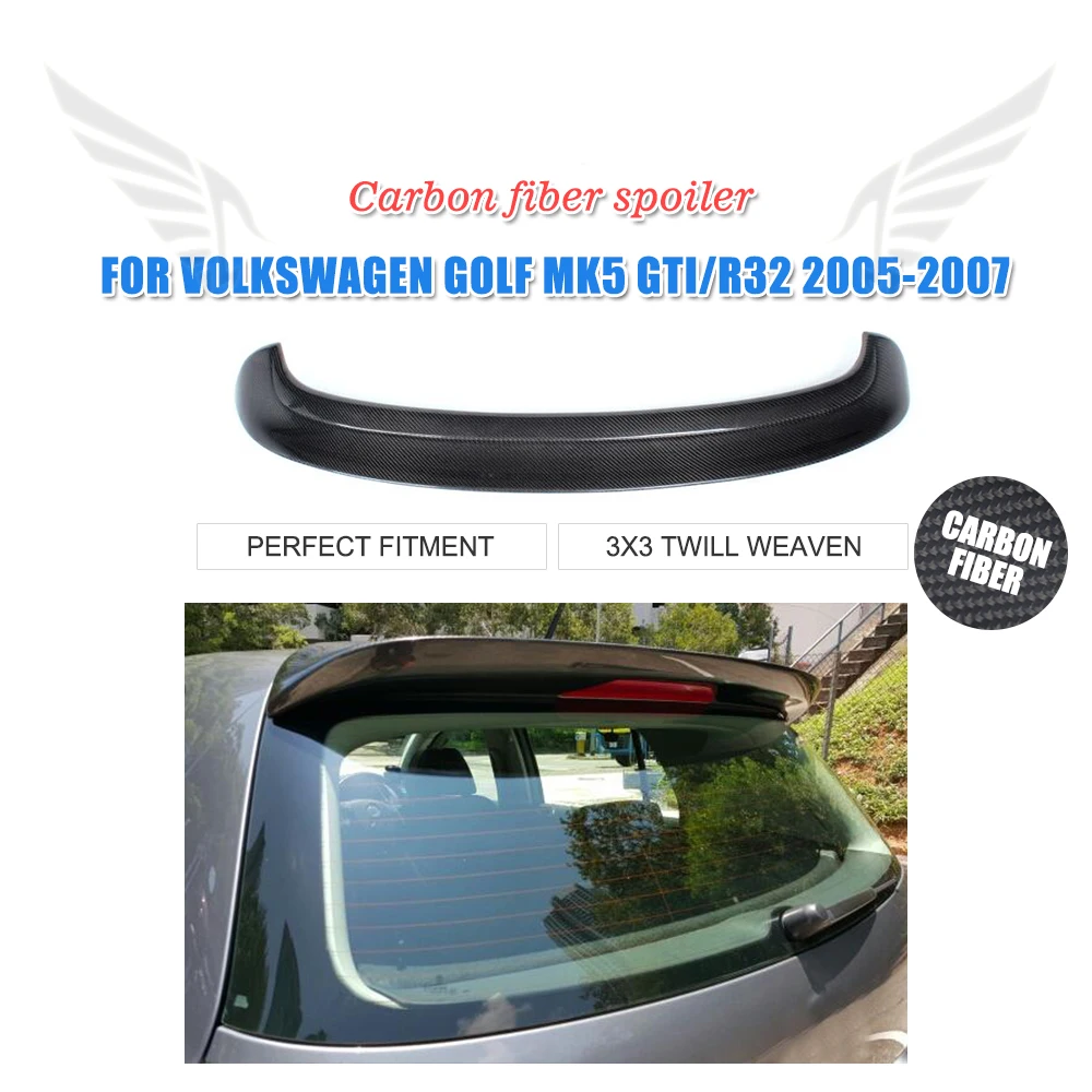 For Volkswagen Vw Golf 5 V Mk5 Gti R32 0609 Auto Car Rear Roof Spoiler Window Wing Lip Carbon