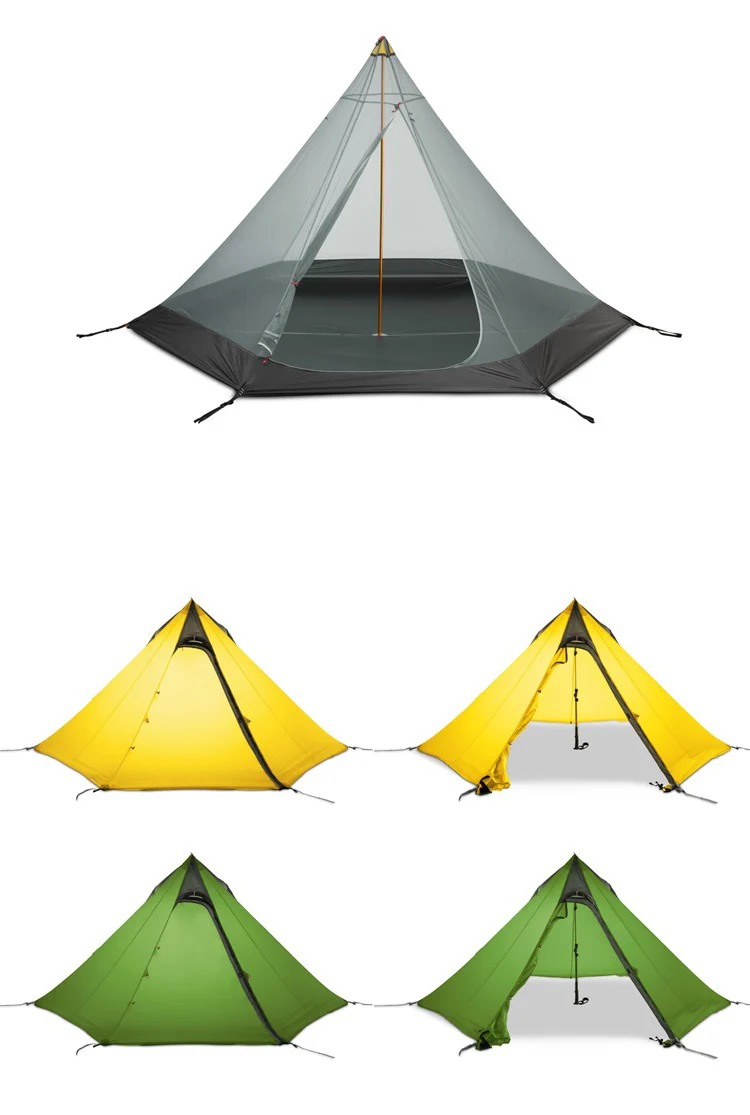 Barraca de Acampamento Credo Flame's 2 3person Pirâmide 15d 3 temporada Revestimento Costura Selada Silnylon Nenhum Pólo Caminhadas Ultraleve 8 15d silnáilon revestimento 3-temporada costura selada nenhum pólo ultraleve caminhadas