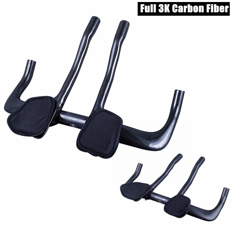 

Mountain Road Bike Carbon Fiber Bicycle TT Handlebar Aero Bars Cycling Bike TT Rest Handlebar Sets 3K Finish Glossy Matte Black