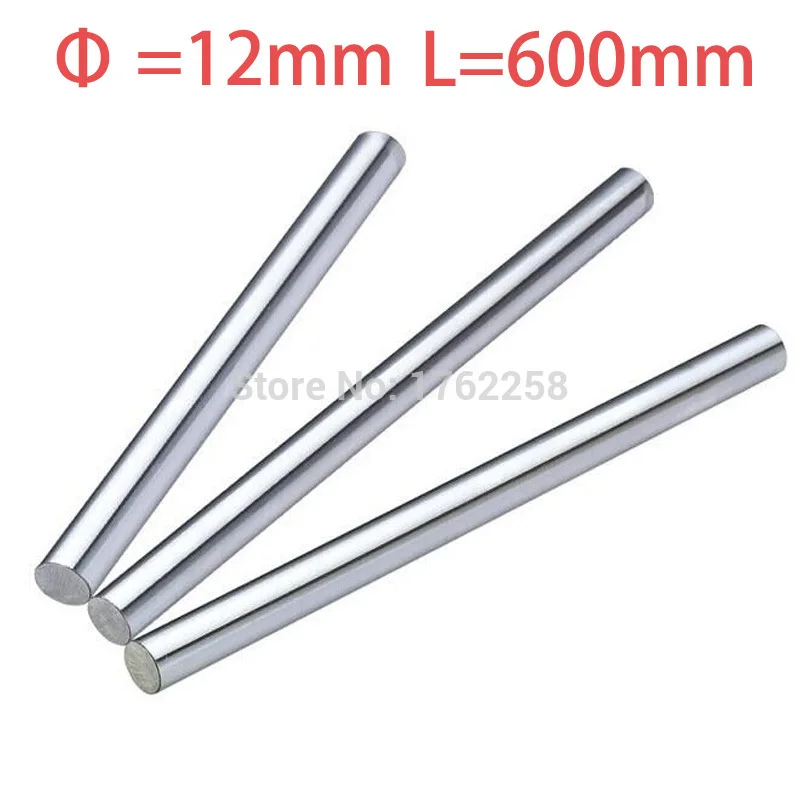 2 قطع 12 ملليمتر 12x600 عمود خطي 3d طابعة 12 ملليمتر x 600 ملليمتر اسطوانة مبطنة السكك الحديدية عمود خطي محور cnc أجزاء