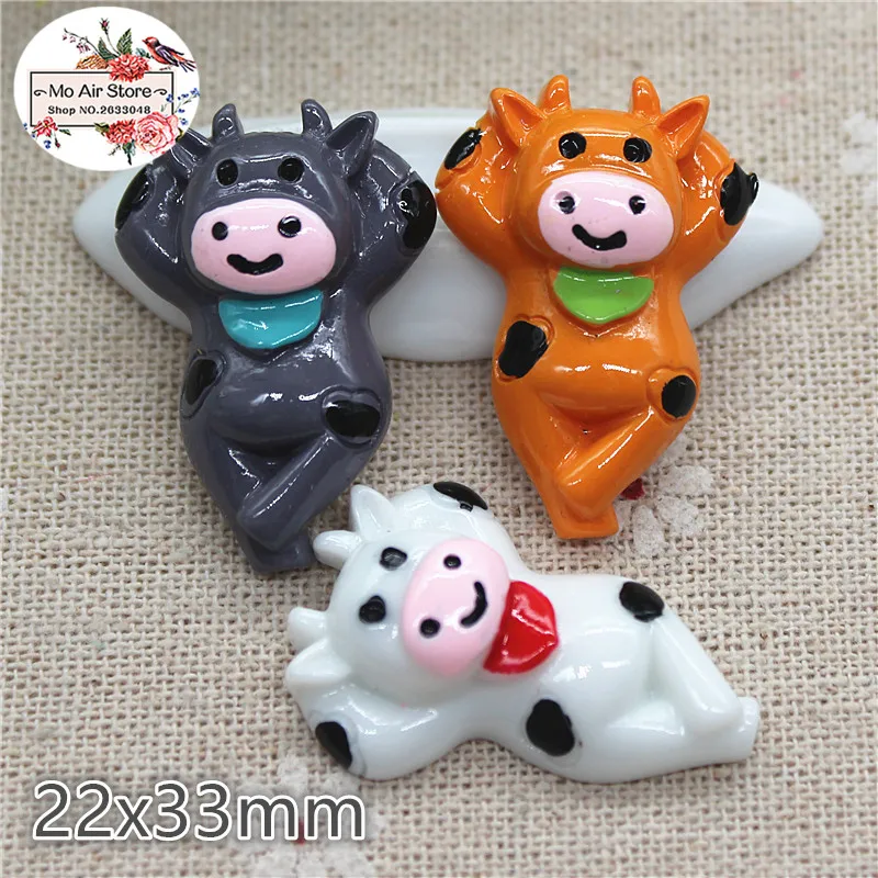 

10pcs resin casual dairy cow Animal Lovely Charm for decoration DIY accessories 22x33mm