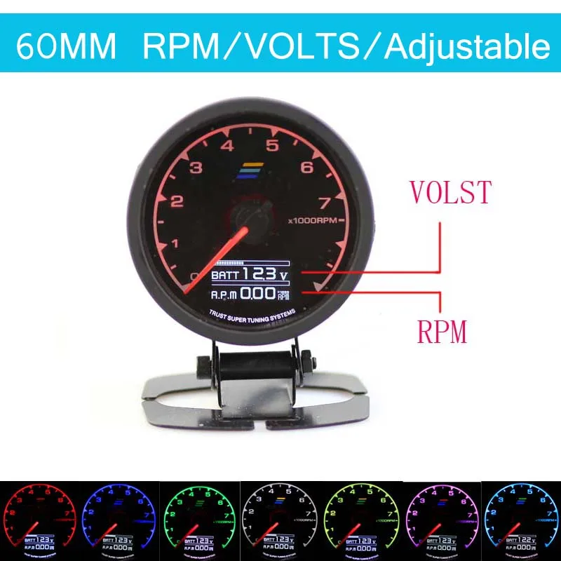 New-7-Color-in-1-60mm-Multi-D-A-LCD-Display-Digital-RPM-Tachometer-Gauge-Drifting (1)