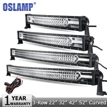 Oslamp 3-Row 22″ 270W 32″ 405W 42″ 648W 52″ 783W CREE Chips LED Light Bar Offroad Spot Flood Combo Beam Led Work Light DC12v 24v