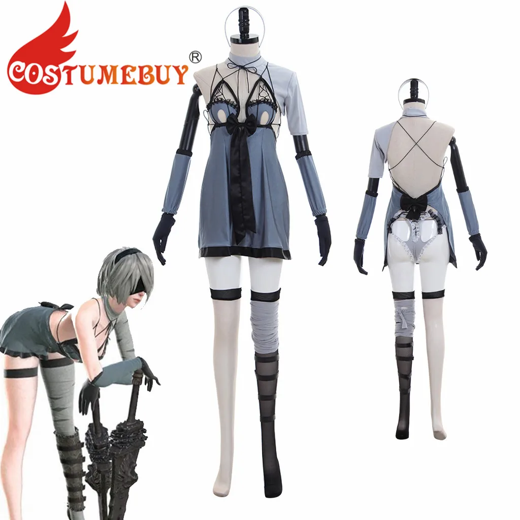 

CostumeBuy Game NieR Automata DLC YoRHa No. 2 Type B 2B Cosplay Costume Adult Women Sexy Dress Suit L920