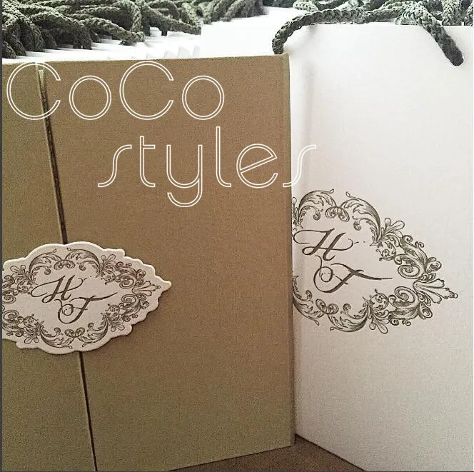  Cocostyles handmade customized paper hard cover wedding invitation card box with outer mailing box - 32867383628