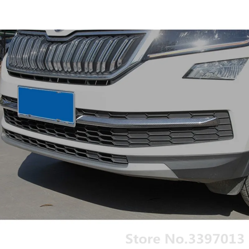 Автомобильные передние сетчатые решетки ABS хромированная отделка Гриль Стайлинг наклейка подходит для SKODA KODIAQ аксессуары для стайлинга автомобилей