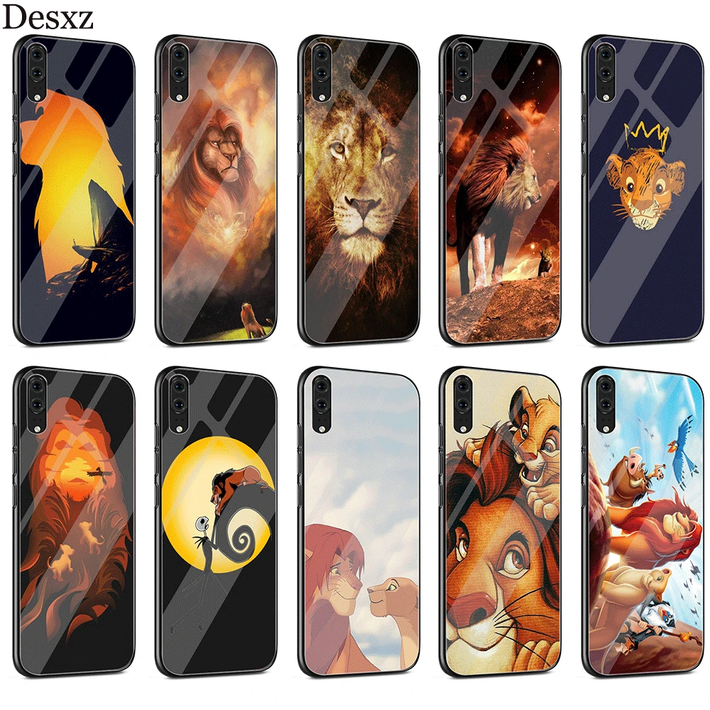 Стеклянный чехол Gerleek Lion King для Huawei P10 P20 Pro P Smart Mate 10 20 Lite Y6 Y9 Honor 7A 8X 9 2018