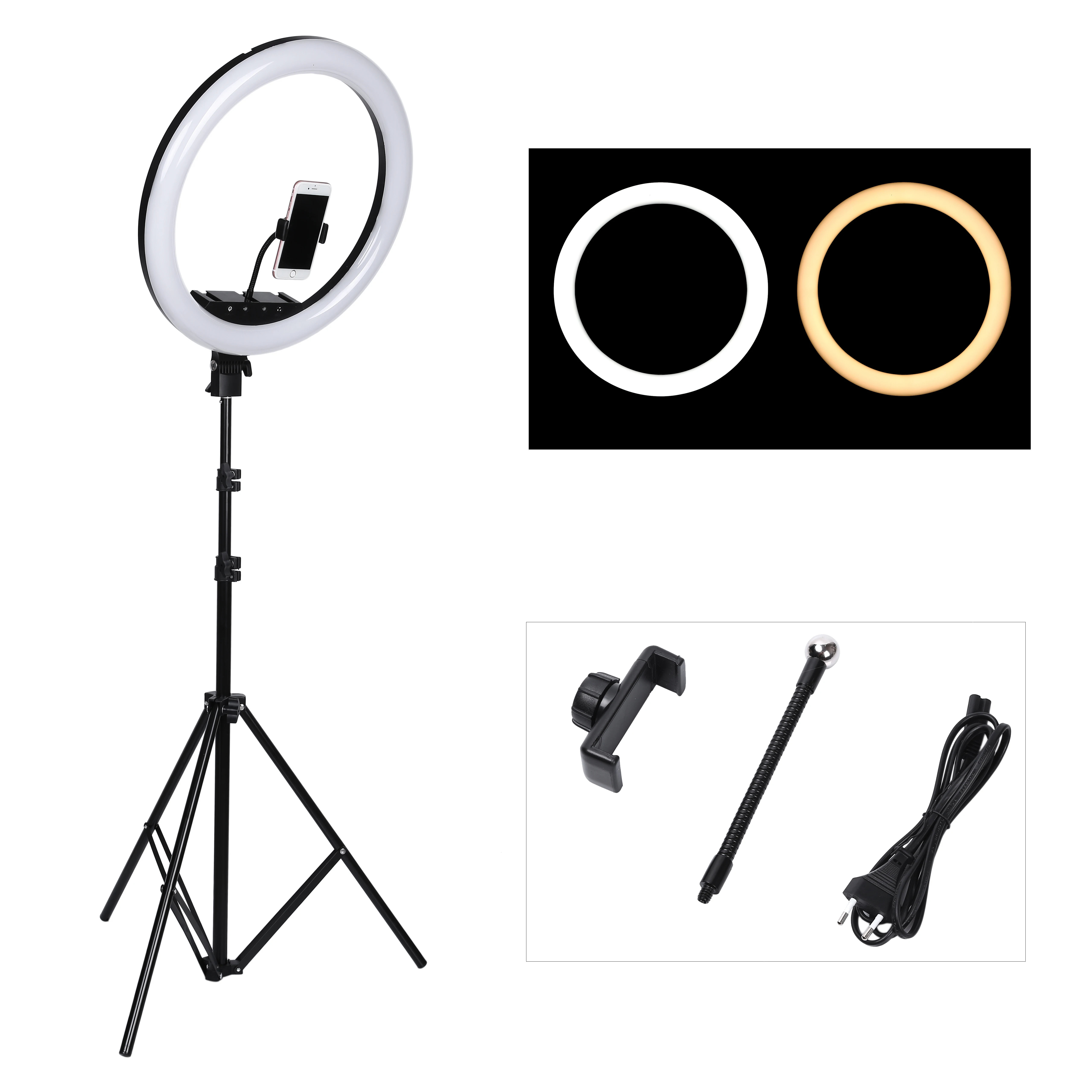 

18Inch Photo Studio lighting LED Ring Light 3200-5600k Touch Setting Photography Dimmable Ring Lamp With Tripod for Video,Makeup