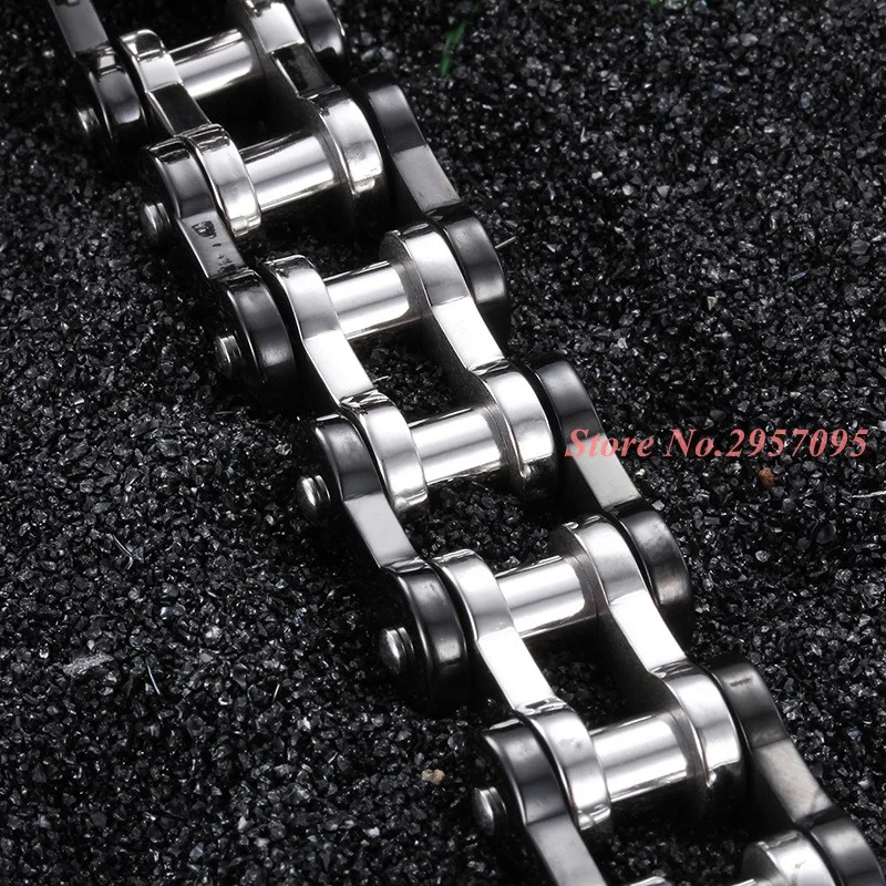 23cm*20mm Punk Stainless Steel Bracelet Men Biker Bicycle Motorcycle Chain Men's Bracelets Mens Bracelets & Bangles