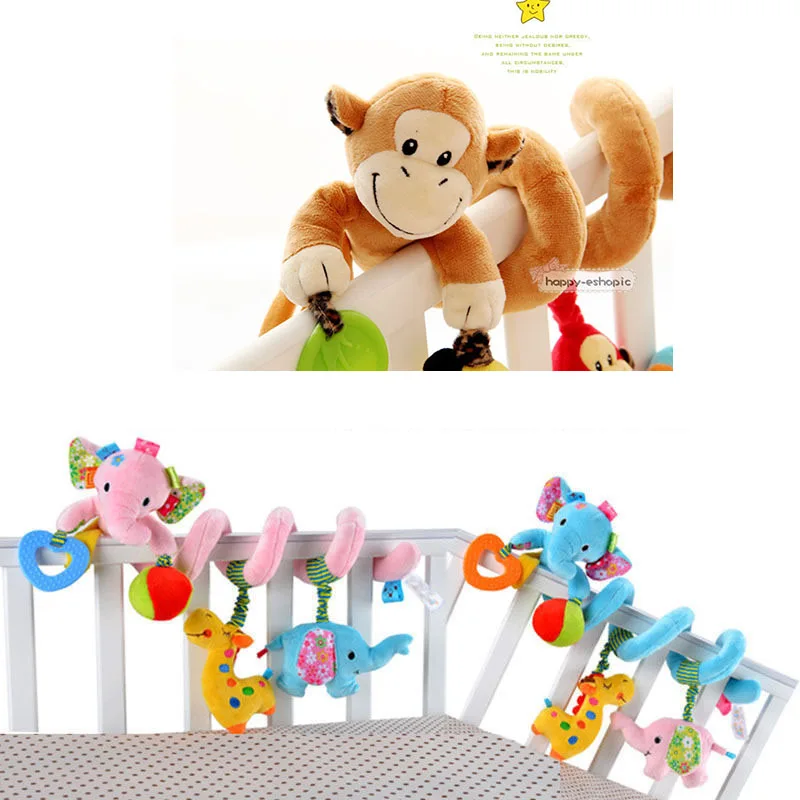 Cute Baby Toy Newborn Rattles Stroller Car Bed Hanging Educational Plush Toys