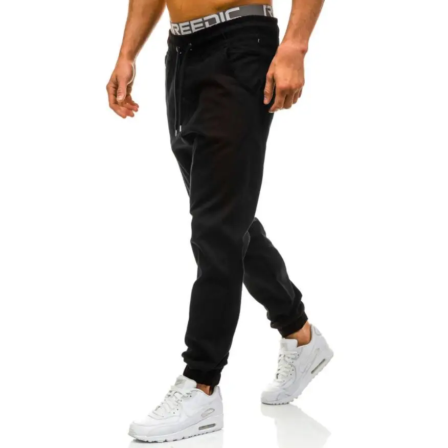 Для мужчин Jogger Штаны 2017 бренд мужской брюки Для мужчин s карандаш Штаны Повседневное Solid Pant пот Штаны Jogger Спортивный костюм хаки пот штаны
