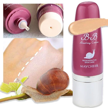 

Face Concealer Cream Moisturizer Whitening Lightweight Snail Essence Repair Base BB Sponge Matte Coverage Foundation Makeup
