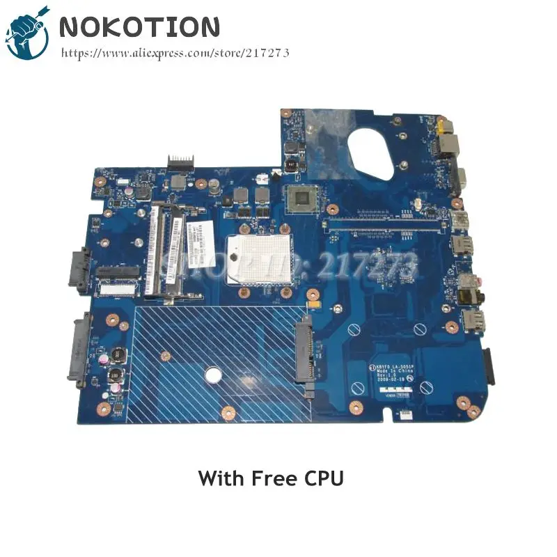 NOKOTION MBBDU02001 Motherboard For Packard Bell EASYNOTE LJ71 J73 For Gateway NV73 MAIN BOARD DDR2 Free CPU LA-5051P
