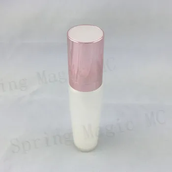 

50PCS 50ML New Design Tapered Acrylic Pearl White Lotion Pump Bottle With Pink Lids Cosmetic Empty Bottles Beauty Tools