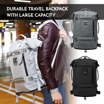 

Large Capacity Travel Backpack Outdoor Durable Laptop Canvas Bag Camping Bag With Shoe Compartment Earphone Hole For Climbing
