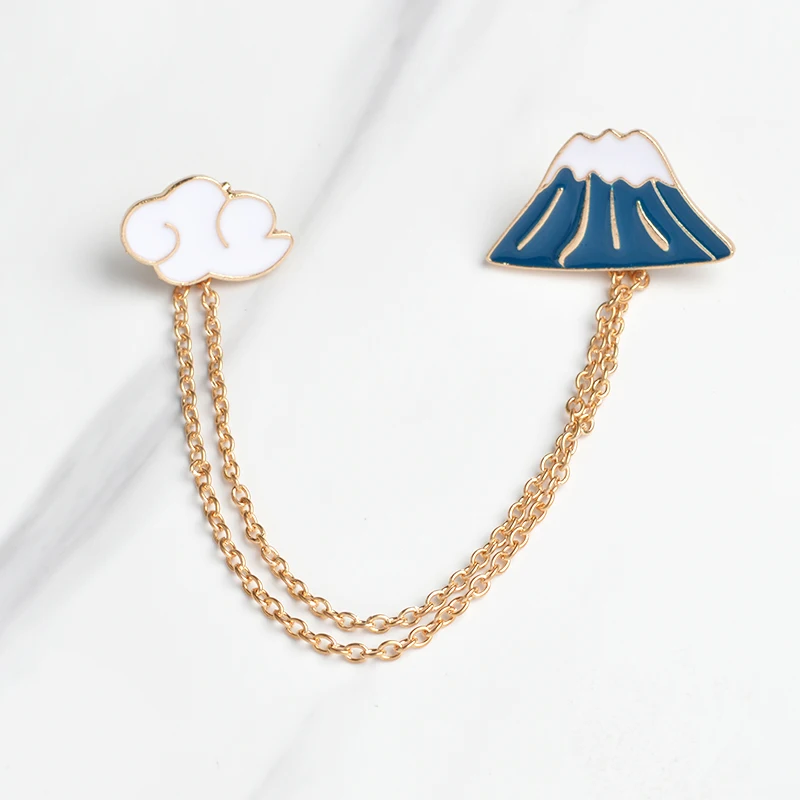 

Mt Fuji & Clouds Tassel Collar Enamel Pin Japan Travel Jewelry Kawaii Japan Sightseeing Souvenirs