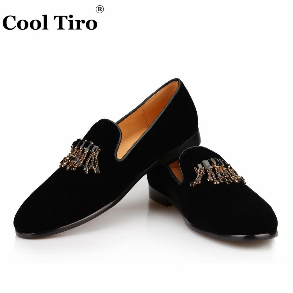 Velvet Loafers Crystal tassels Slippers (8)