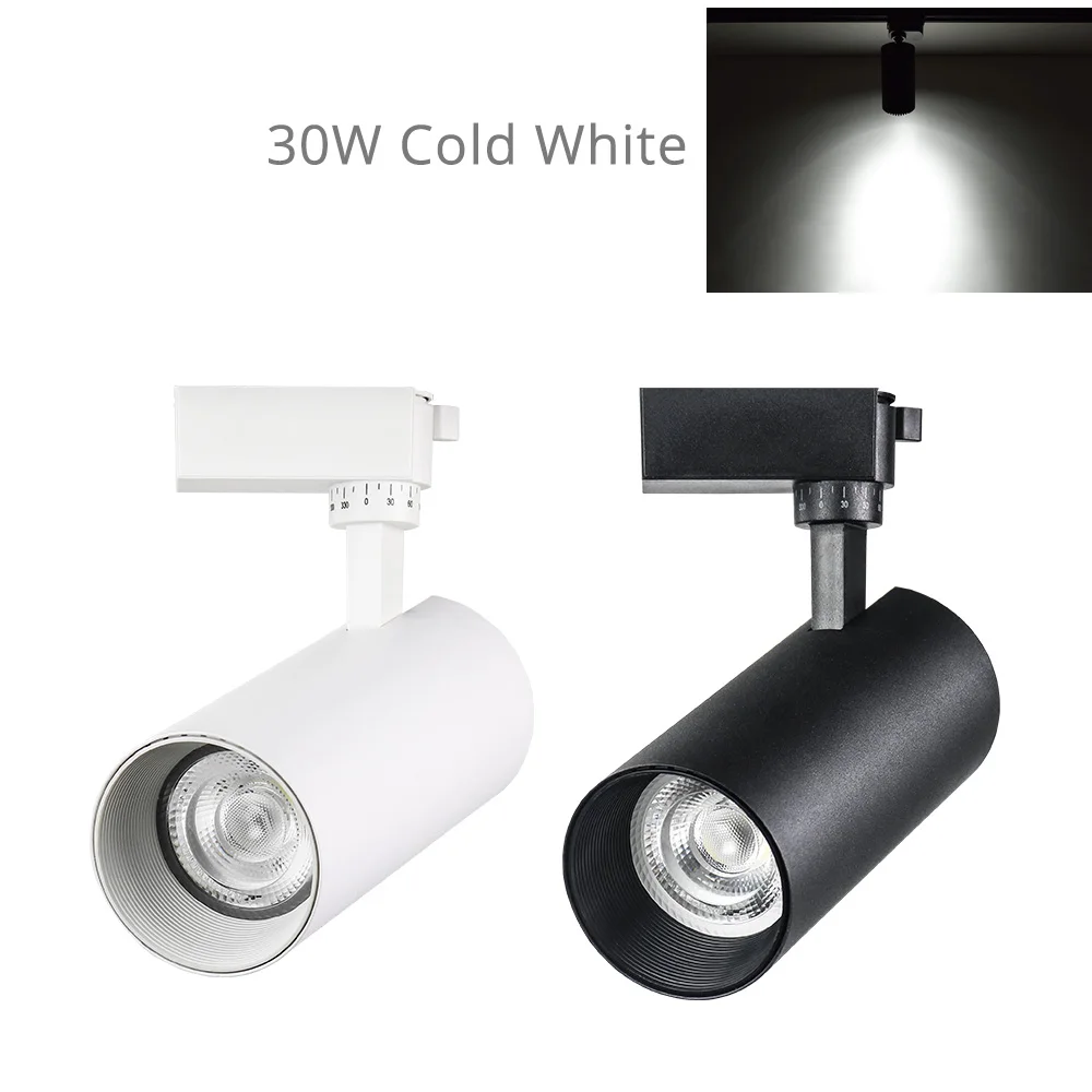 30W-Cold White Светодиодный Трековый светильник 30 Вт Трековый светильник ing для витрины магазина одежды выставочный домашний рельсовый светильник s 2 провода потолочный светильник Точечный светильник s - Испускаемый цвет: 30W-Cold White