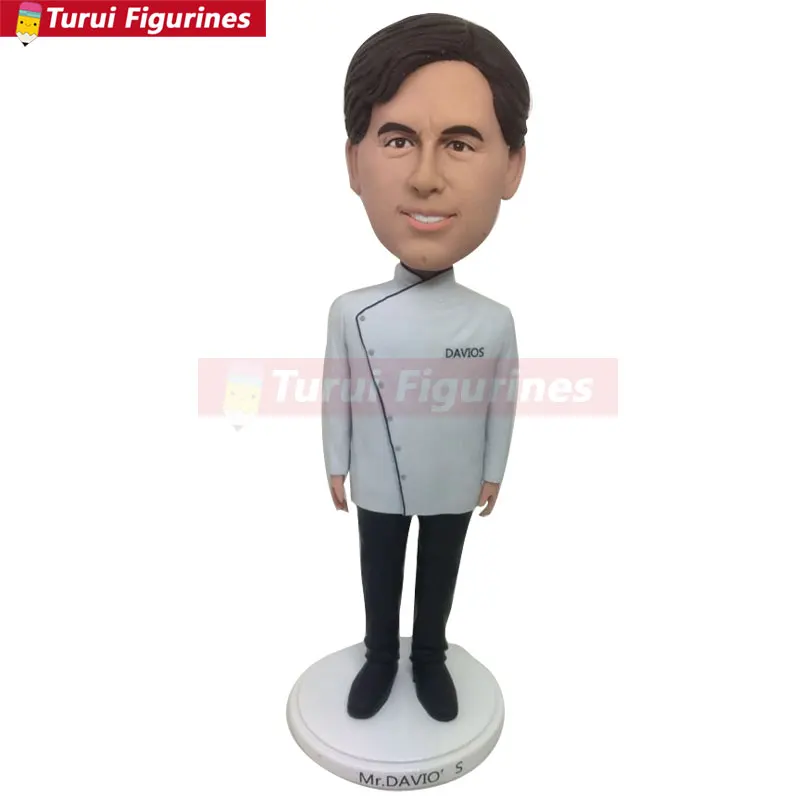 

Chef Personalized Gift Bobble Head Clay Figurine Based on Customers' Photos Birthday Cake Topper Party Cake Topper Husband Boyfr