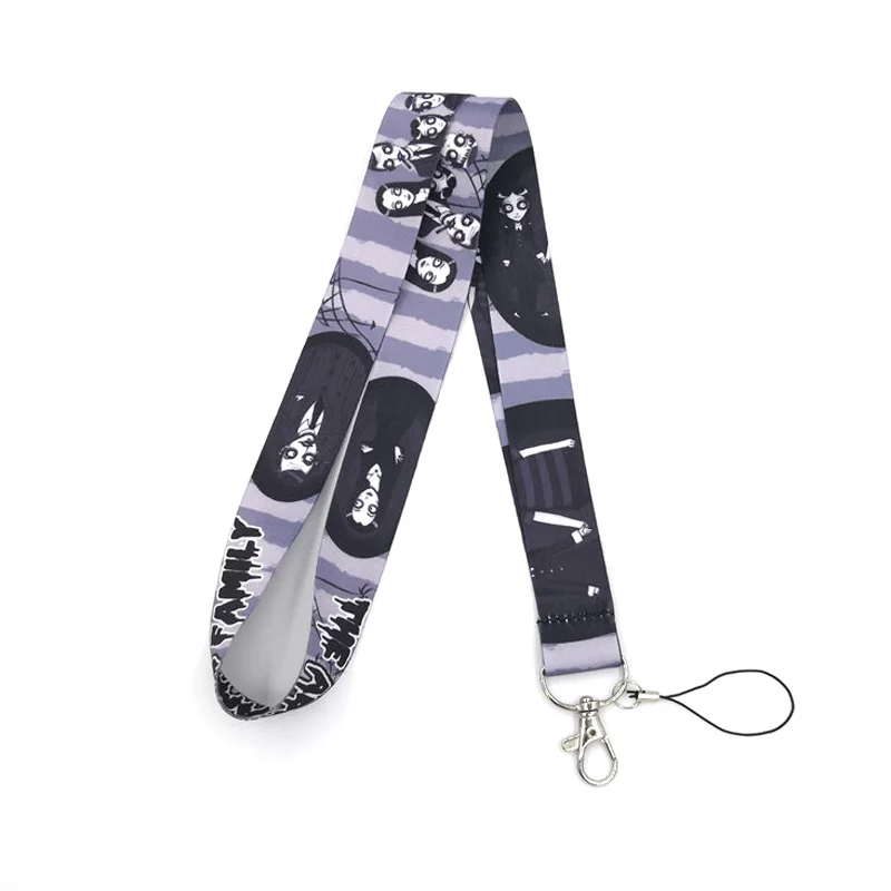 

10pcs Regooly RE174 Addams famlily movie key keychain keyring kids necklace Cartoon Neck Strap ID badge holder Lanyard present