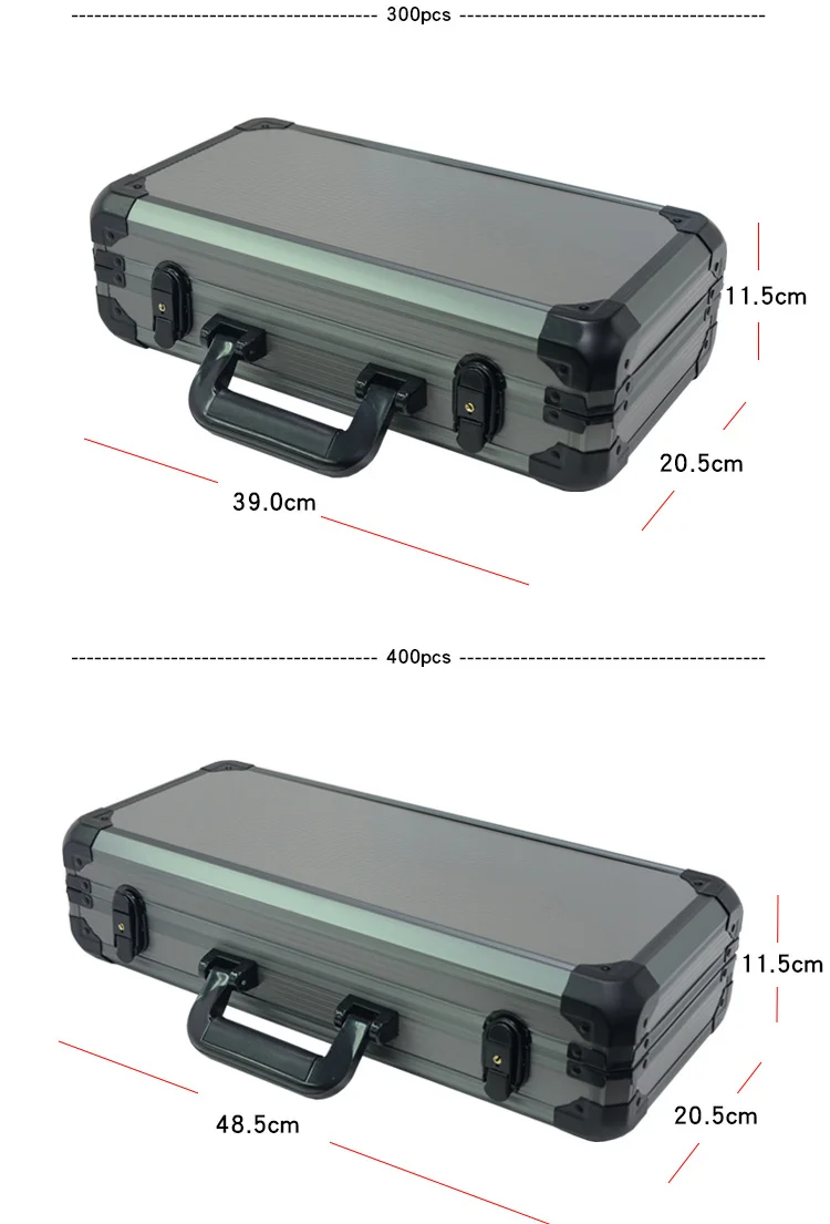 200-400 шт казино Техасский покер фишки емкость костюм Чехол черный Джек Контейнер Чехол/коробка Толстый Алюминиевый Чехол для костюма
