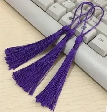 50 шт./лот 140 мм(80+ 60) мм полиэстер шелковые кисточки для серег талисманы китайский узел хлопок кисточки для изготовления ювелирных изделий DIY - Цвет: purple