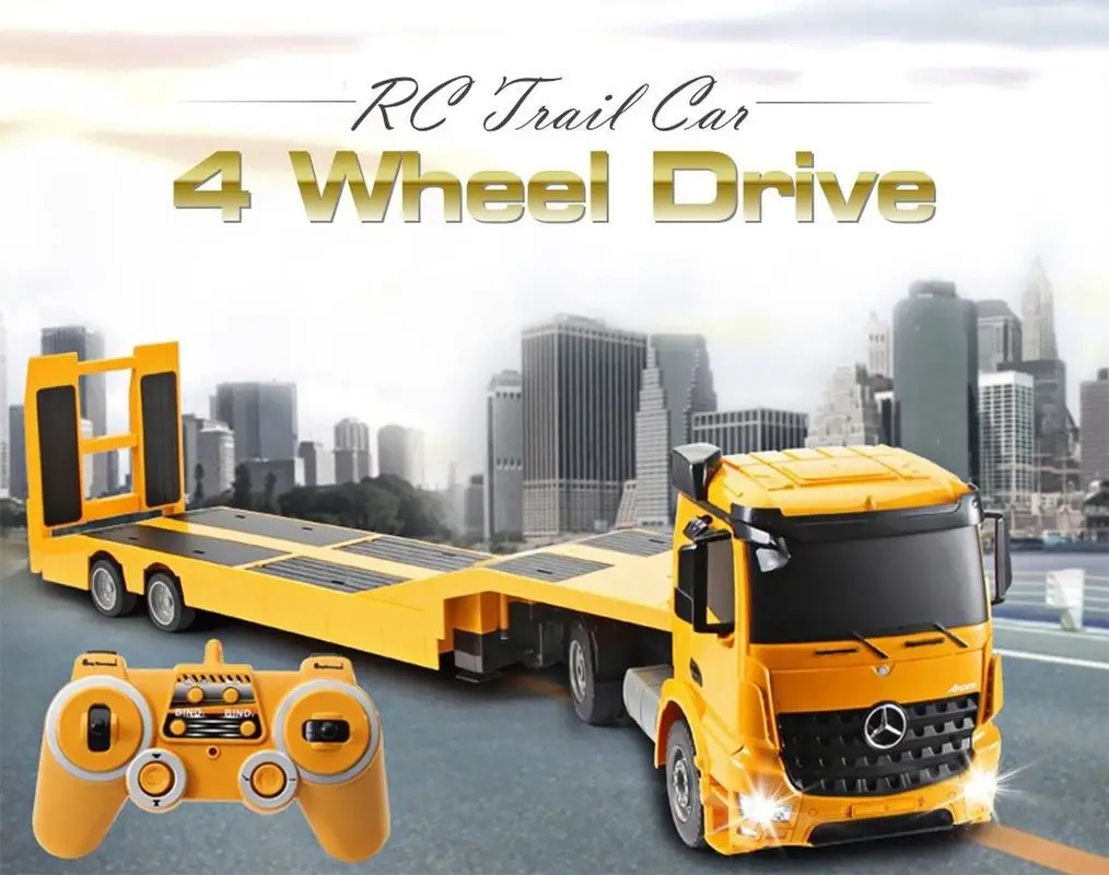 RC Tow Truck Remote Control Trailer for Children 90CM Big RC Tow Truck Remote Control Trailer 4WD RC Truck Toys