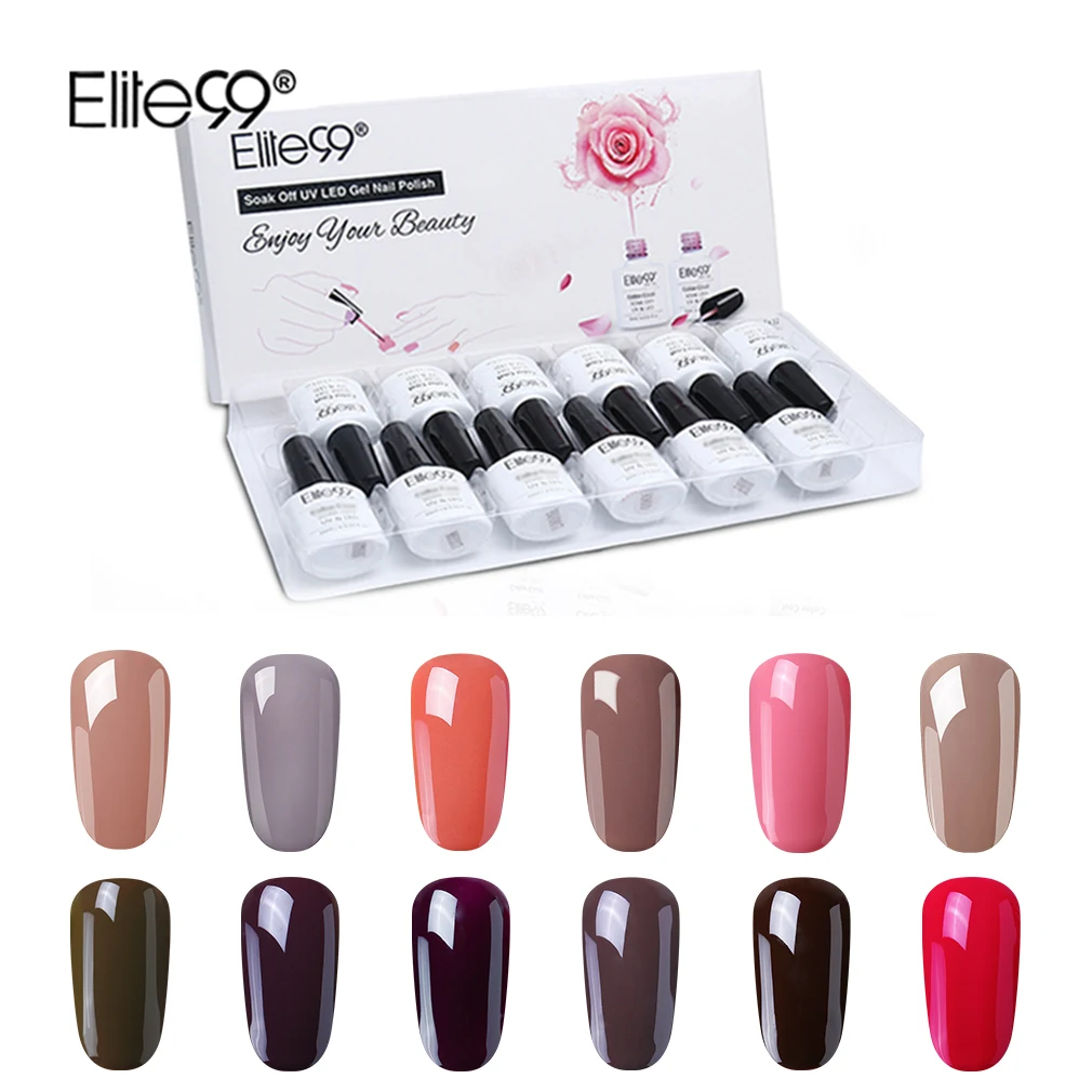 Elite99 10 мл блеск Цветной Гель-лак для ногтей с подарочной коробкой 12 шт./лот Гель-лак для ногтей телесного цвета полуперманентный УФ-гель для дизайна ногтей - Цвет: C004