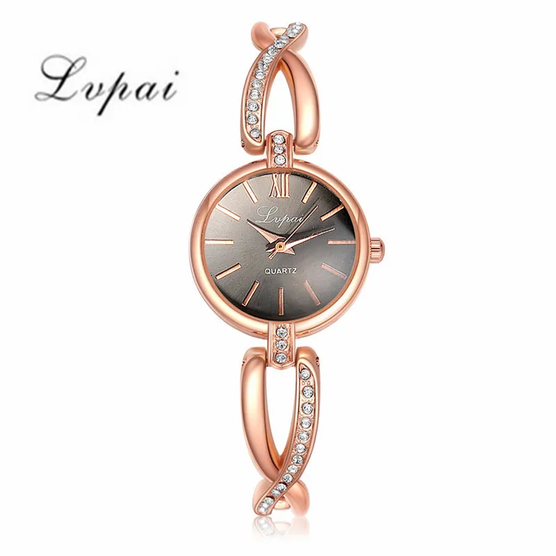 

2019 Lvpai Women's Gold Vintage Luxury Clock Women Bracelet Watch Ladies Girl Brand Luxury Stainless Steel Small Clock Gifts Q