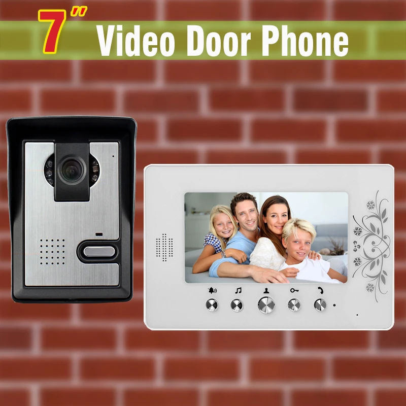 

7 inch LCD Screen Video Door Phone Intercom System Aluminum Alloy Camera Video Doorbell Intercom Video Door bell 1V1