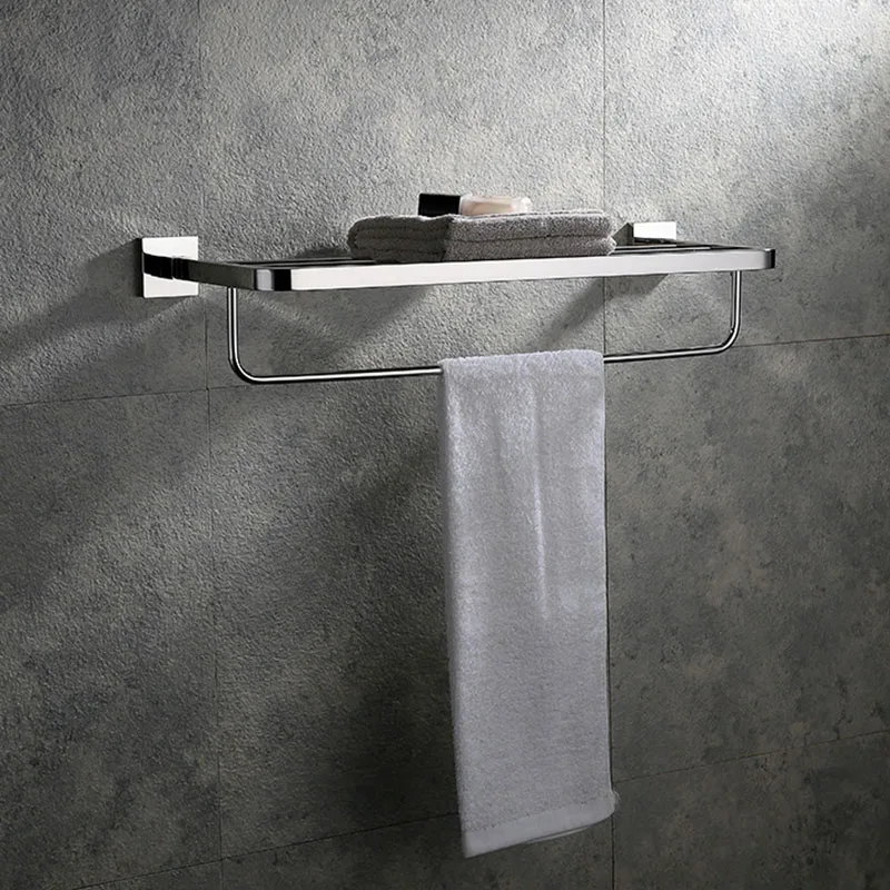 

Bathroom Accessories Bath Towel Rack Stainless Steel Mirror Polishing Chrome Wall Mounted Towel Rail Holder Toilet Bar