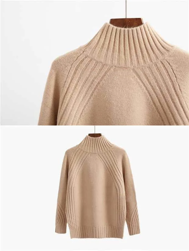 Vangull Turtleneck Women Sweater Winter Warm Female Jumper Thick Christmas Sweaters Ribbed Knitted Pullover Top Pull Hiver Femme