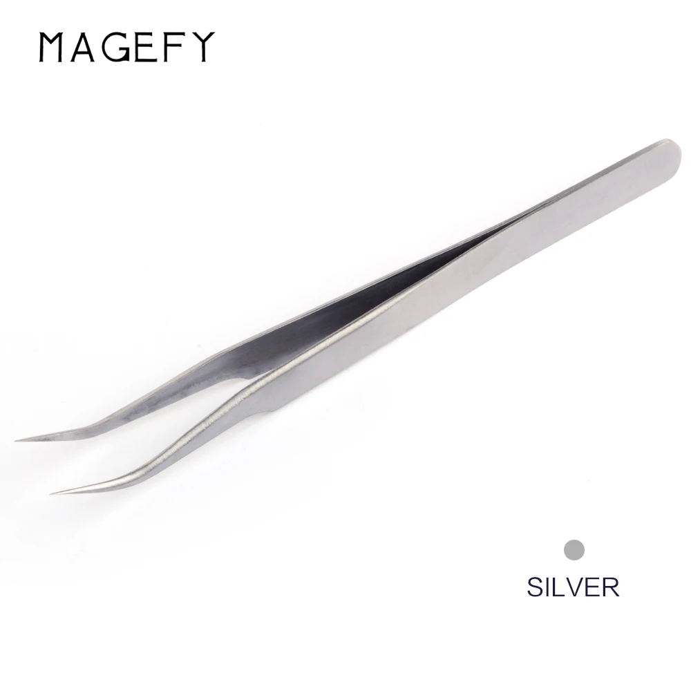 MGY5581-Silver 1 шт. черный/серебристый бровей нержавеющая сталь tweezers удаления волос бровей Триммер для ресниц клип косметический инструмент для нанесения макияжа - Цвет: MGY5581-Silver