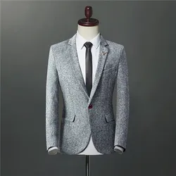 Men's fashion custom blazer men's suit jacket men's casual wedding dress groom slim boutique single button suit jacket S-4XL Men's fashion custom blazer men's suit jacket men's casual wedding dress groom slim boutique single button suit jacket S-4XL
