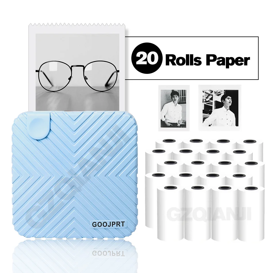 Bluetooth Printer 58mm Wireless Thermal Receipt Portable Mini Printer For Mobile Phone with USB port for Computer Printer - Цвет: BL Add 20rolls paper
