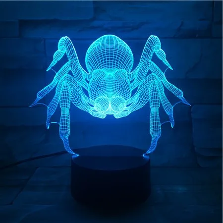 3D лампа в виде насекомых пауков светодиодный ночсветильник с USB градиентный