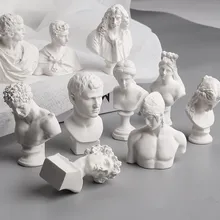 10PCS/SET Figures of ancient Greek mythology Statue Mini Figure Sculpture Plaster World Famous Bust Sketch practice Model Crafts 10 pcs set mini resin statue laocoon michelangelo apollo athena alexander home decoration figure sketch drawing practice model