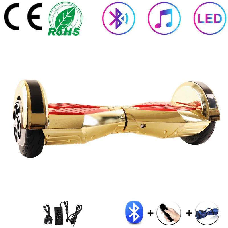 Hoverboard 8 Inch Self-Balancing Scooter Smart Electric Scooter Two Wheels Balance Skateboard Kids Outdoor LED Bluetooth+Key+Bag