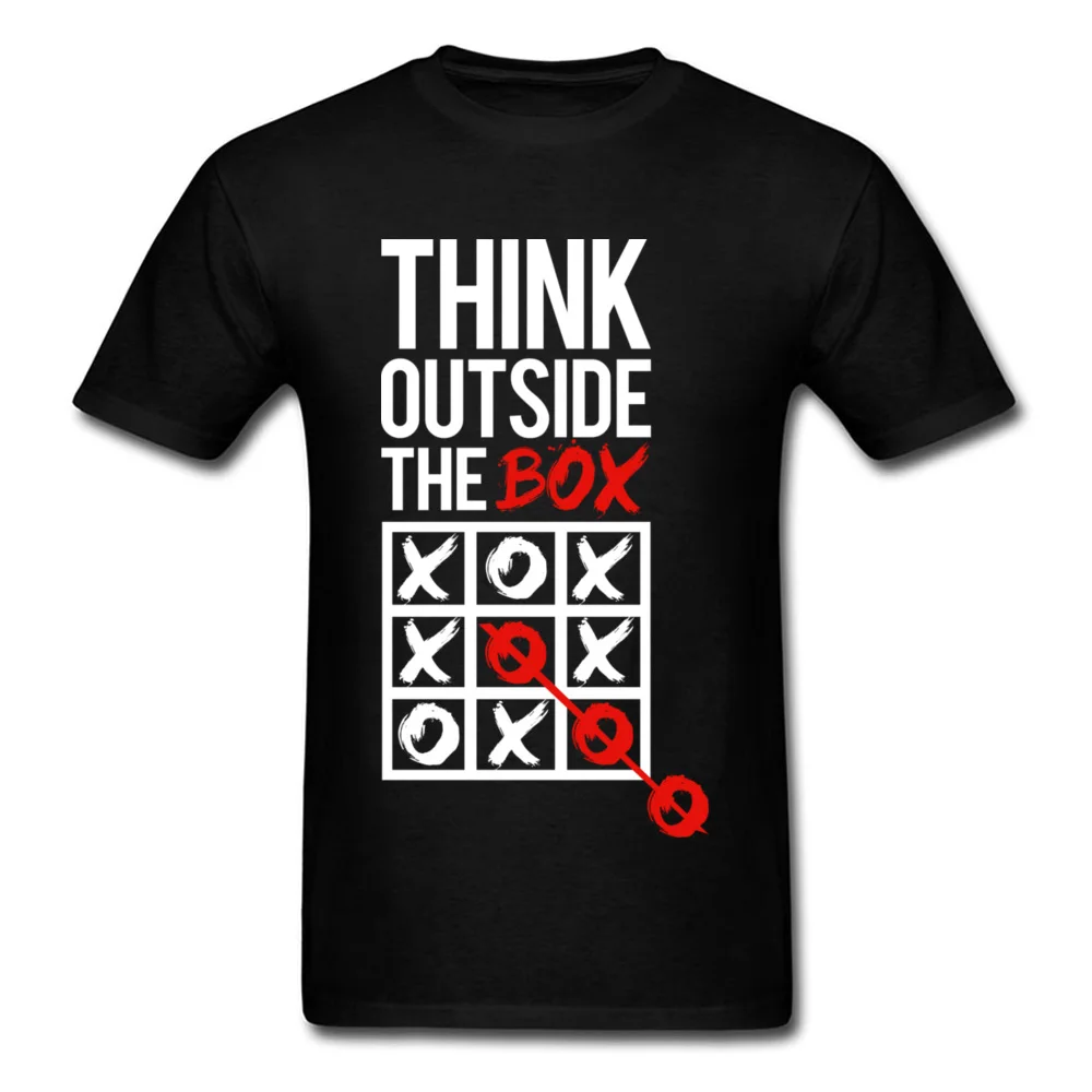 Men Tops Shirts Think outside the box Company Printed On Top T-shirts Pure Cotton Short Sleeve Design Tee-Shirts Crew Neck Think outside the box black
