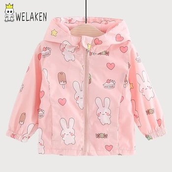 

welaken Boy & Girl Leather Jacket With Eagle Embroidery Pattern Fashion Kid's Clothing For Spring Children Outwear Coat
