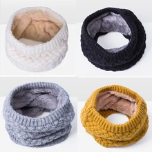 Зимний шарф для женщин, детей, малышей, теплый Хлопковый вязаный шарф для шеи, шарф для катания на лыжах