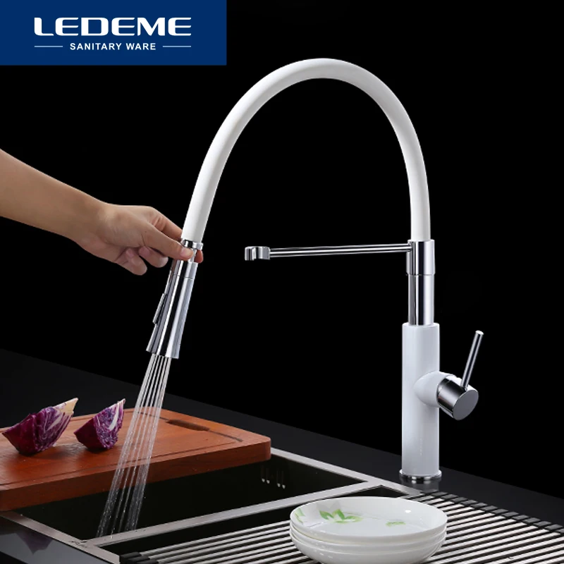  LEDEME Kitchen Faucet Water Taps Rubber Tube Mixer Torneira Kitchen Sink Faucet Mixer Crane Taps Br - 32853261813