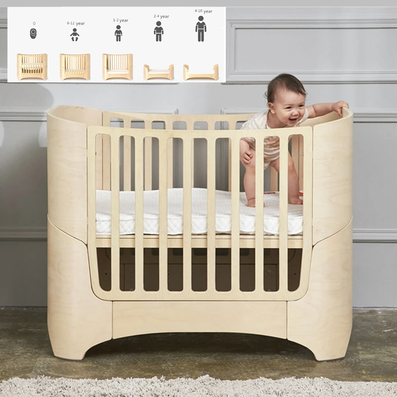 white wood baby crib