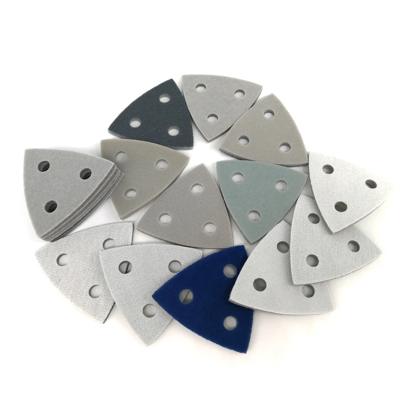 

15Pcs Hook and Loop Sponge Disc Sandpaper 80x80x80MM 3-Hole 300-3000 Grit