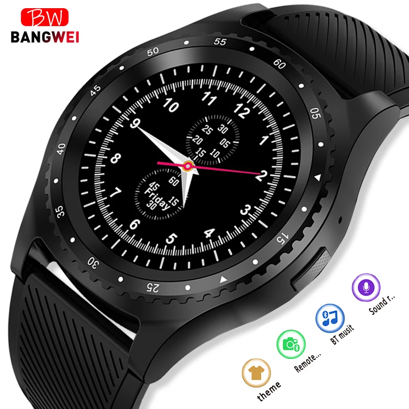 

BANGWEI Smart Watch Men Sport Watch LED Color Touch Women Bluetooth Smart Watch Support SIM TF Card For Android IOS Reloj hombre