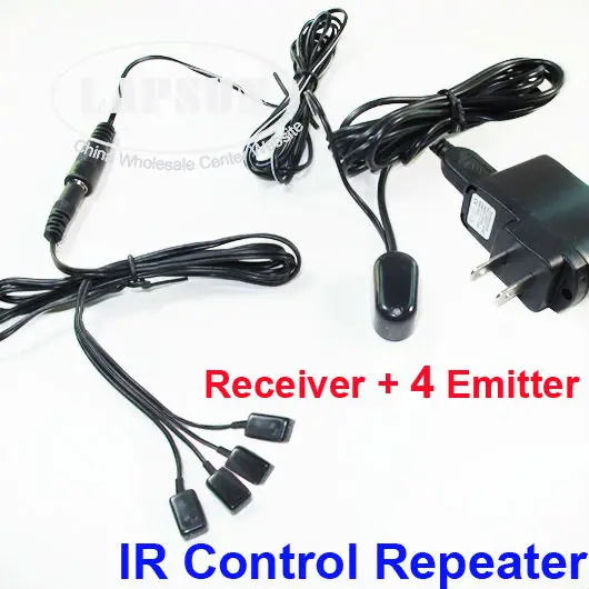 

U104 IR Infrared Remote Extender Control Repeater Set Kit 4 Emitter 1 Receiver + 1 AC UK EU US AU adapter For T-V DVD BOX