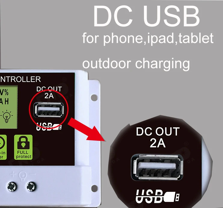 10A/20A/30A солнечная панель USB дисплей Генератор Регулятор порты 12 В/24 В с солнечной батареи Контроллер ШИМ ЖК-дисплей интеллектуальный заряд