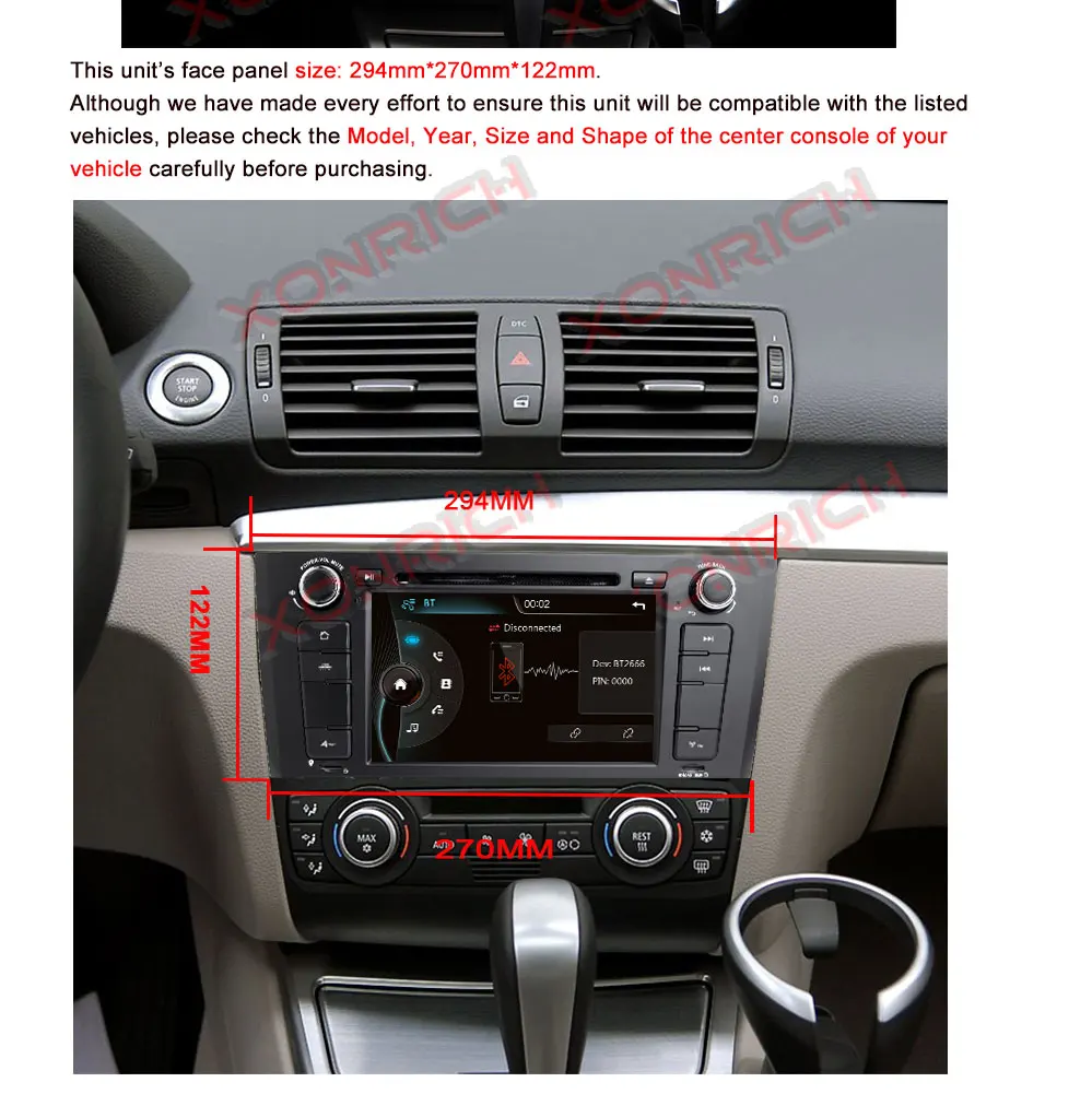 Excellent 1din AutoRadio Car GPS Navigation DVD Headunit For BMW 1 Series E81 E82 E87 E88 116i 118i Car Stereo Unit auto multimedia Player 1